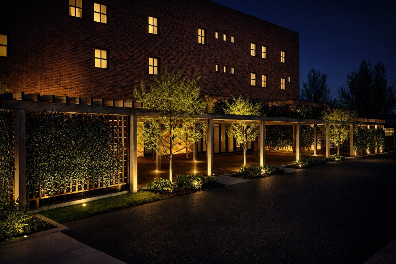 Aerial view at night