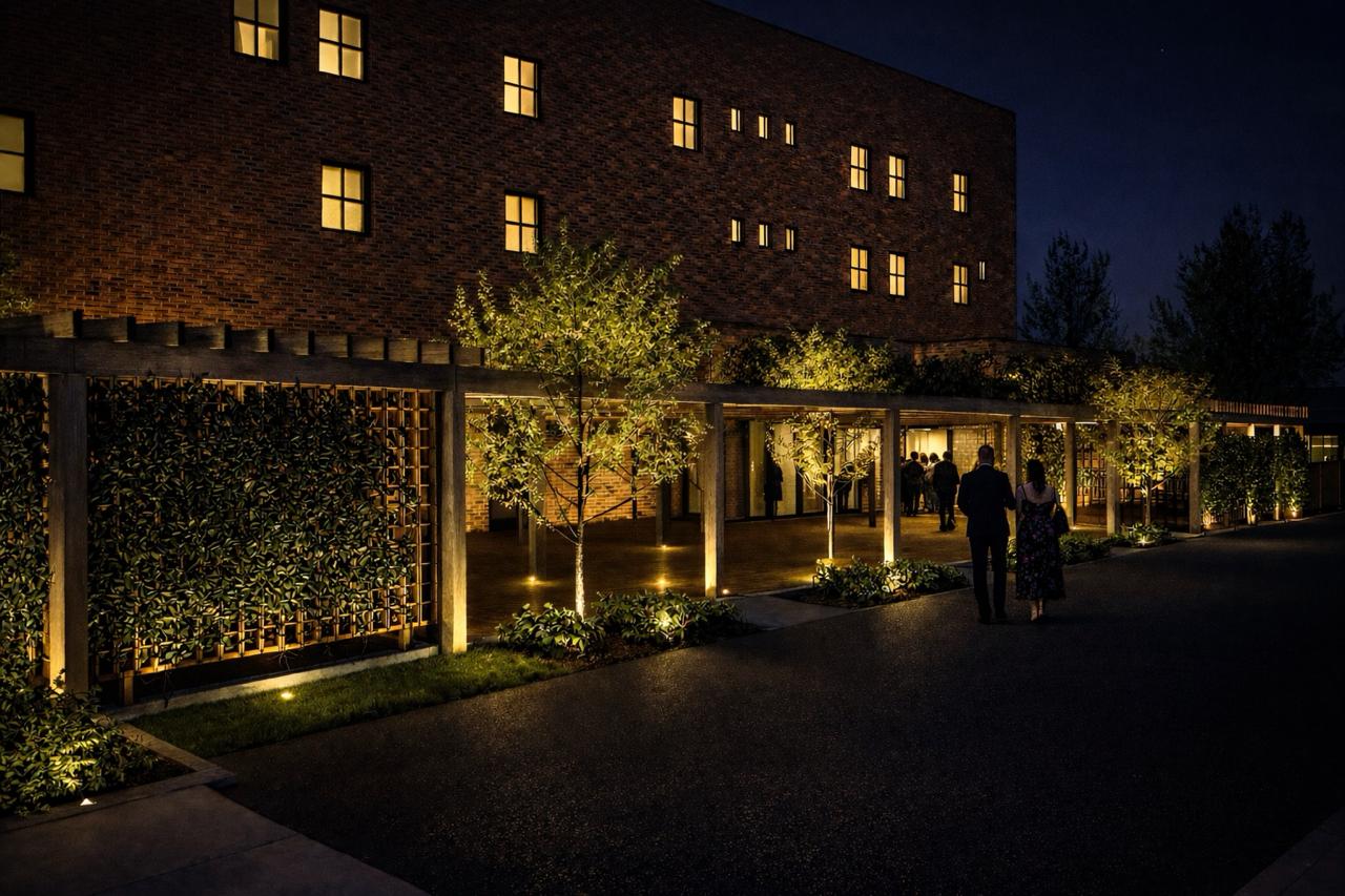 Courtyard at night